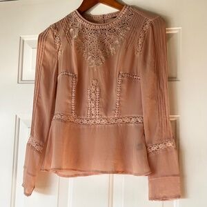 Victoria's Secret Pink Peplum Lace Top *Size 2